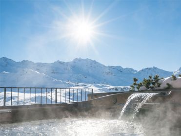 outside pool snow mountains