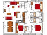 Chalet-apartment Dame Blanche 28 (combination 2 x 14) persons with two saunas-30