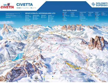 Piste map Dolomites - Ski Civetta