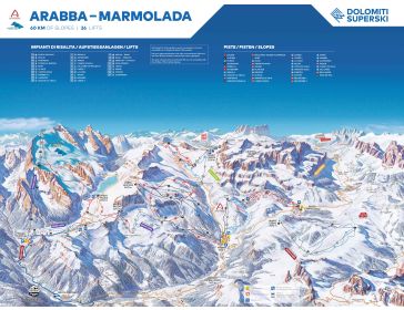 Piste map Dolomites - Arabba-Marmolada